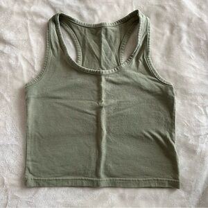 small sage green tank crop top